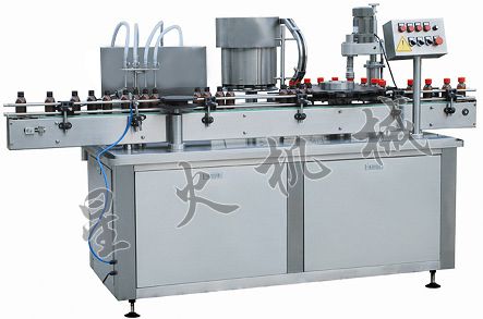 CBZ-4型四头陶瓷泵直线式液体灌装旋(轧)盖一体机